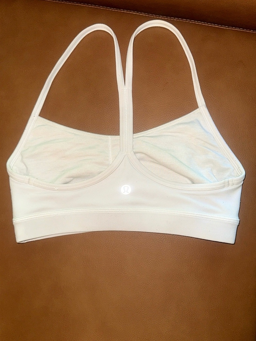 Like New Lululemon Flow Y Bra White Flow Y Bra Size 4 - Picture 3 of 4